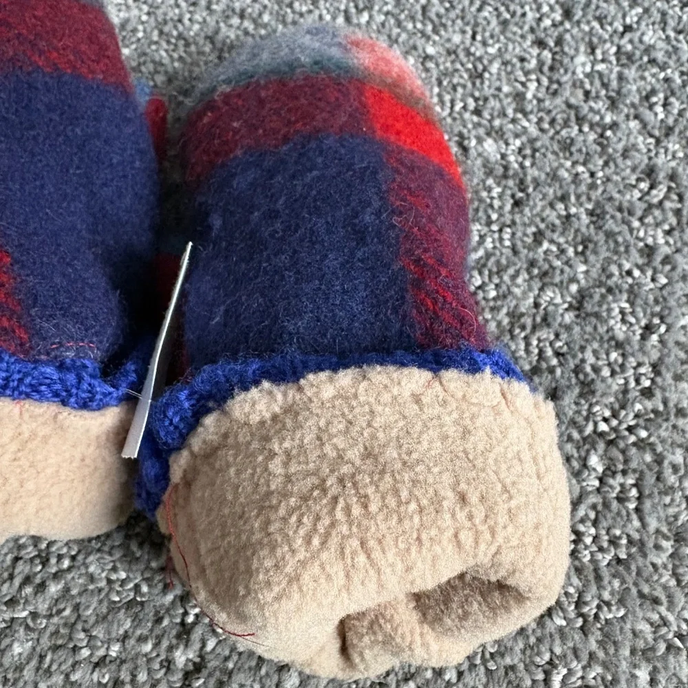 Children’s mittens, wool sweater  outer, fleece inner